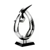 Elegant Bowl Loop - 18/10 Stainless Steel (Hammered) - Black Marble - 39 cm x 19 cm H67 cm