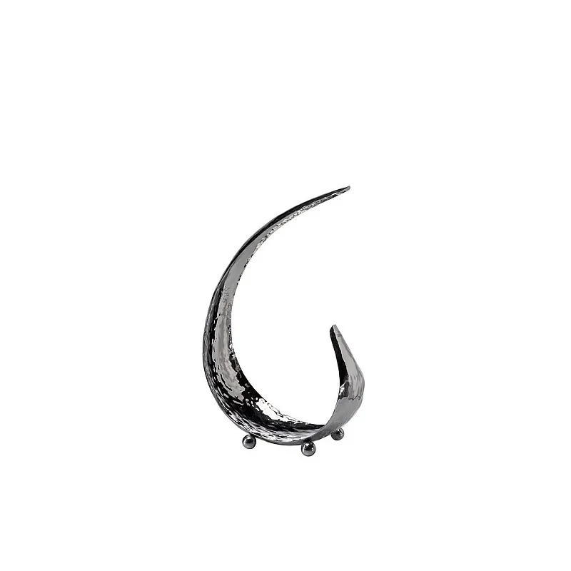 Elegant Bowl Sixth Sense - 18/10 Stainless Steel - Hammered Finish - Dimensions: 37 x 17.5 x 54 cm