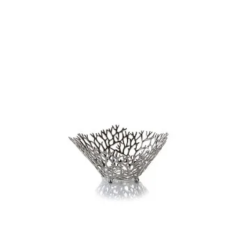 Elegant Bowl/Basket Reef Round - Pewter Alloy - Diam. 22 cm Ht 9.5 cm