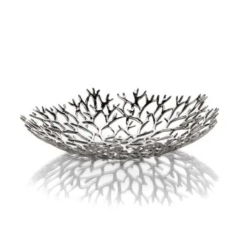 Elegant Pewter Alloy Reef Bowl/Basket - Diam. 22 cm - Ht 5 cm