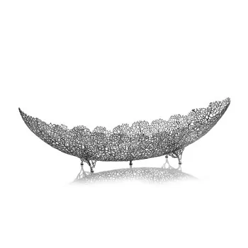 Elegant Bowl/Basket Reef - Pewter Alloy - 100 x 24 x 30 cm