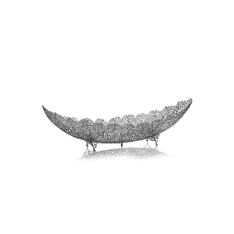 Elegant Bowl/Basket Reef - Pewter Alloy - 100 x 24 x 30 cm