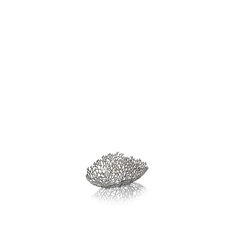 Elegant Bowl/Basket Reef - Pewter Alloy - 21 x 12.5 x 33 cm