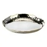 Elegant Artisan Tray - 18/10 Stainless Steel - Hammered Finish - Brass Accents - Diam. 33 cm