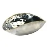Elegant Artisan Stainless Steel Bowl Hammered Finish - Brass Accents - 22 x 13 x 7 cm