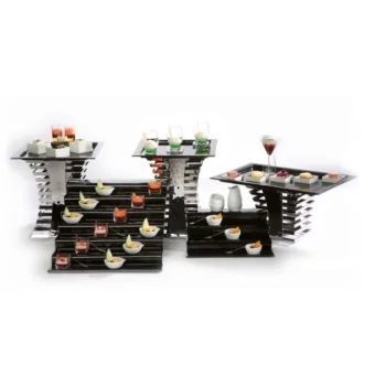 Elegant Deep Black Glass Tray - 50 x 34 cm