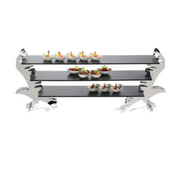Elegant Tempered Glass Buffet Platter - Black - 102 x 21 x 0.4 cm