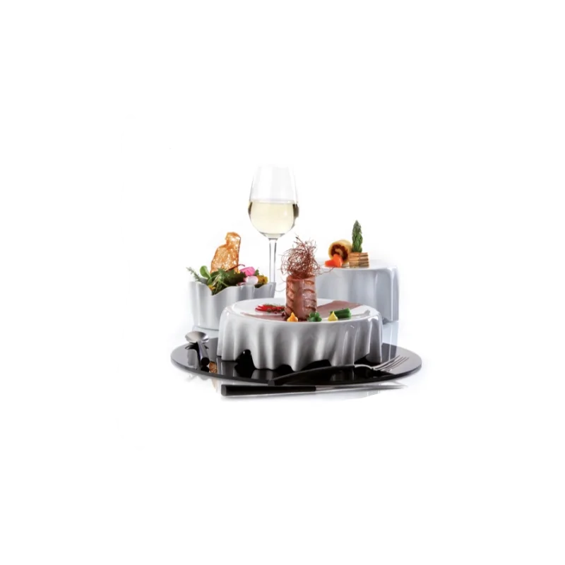 Elegant Tempered Glass Charger Plate - Black - Diam. 33 cm