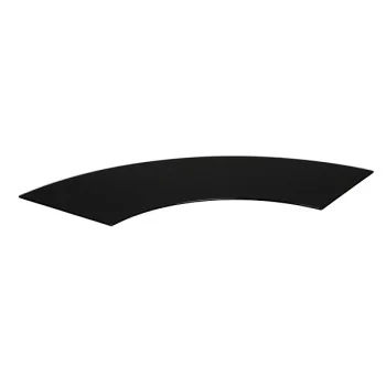 Elegant Tempered Glass Buffet Platter - 90° Curve - Black - 65 x 28 cm - Set of 2