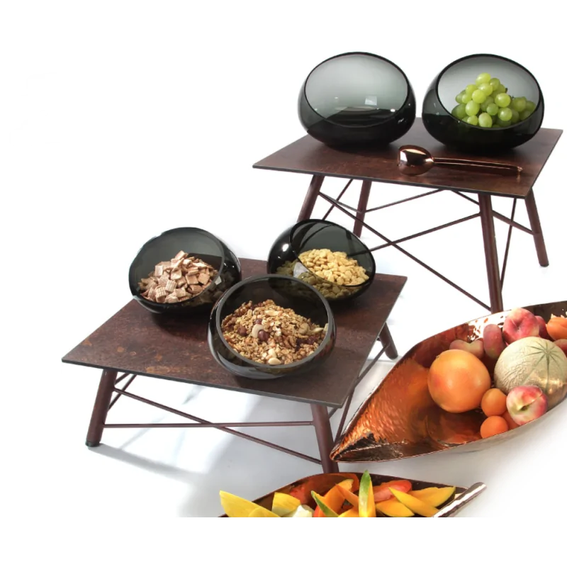 Elegant Buffet Platter Industry 2.0 - Laminated Plastic - Rusted Aesthetic - 80 x 21 x 0.8 cm