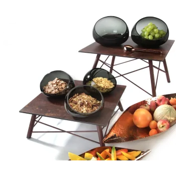 Elegant Buffet Platter Industry 2.0 - Laminated Plastic - Rusted Aesthetic - 50 x 50 x 0.8 cm