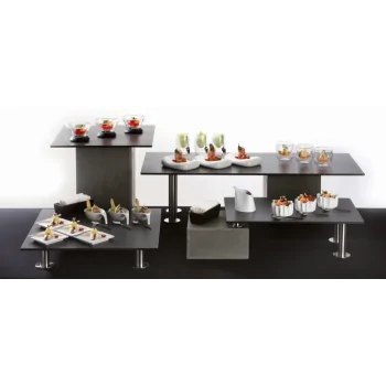 Elegant Buffet Platter - Dark Grey Laminated Plastic - 50 x 42 x 0.8 cm