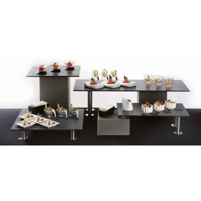 Elegant Buffet Platter - Dark Grey Laminated Plastic - 50 x 42 x 0.8 cm