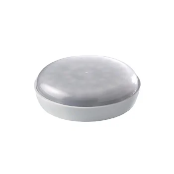 Elegant Rechargeable LED Light - White Plastic - Diam. 9.5 cm - Ht 3.2 cm