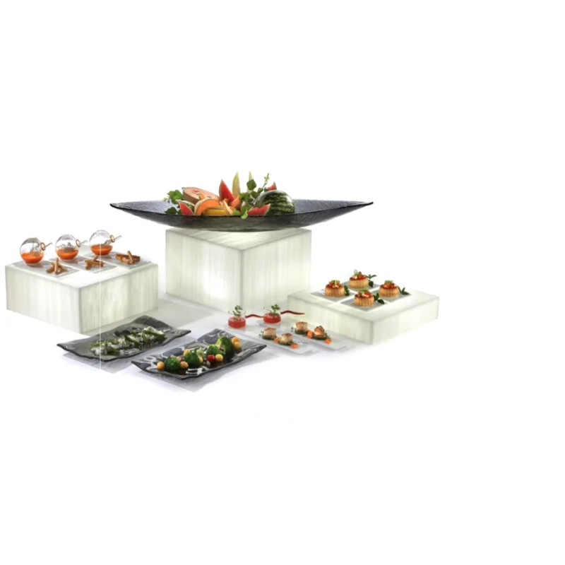 Elegant Resin Display Case - Classy Buffet Style - White Translucent - 38 x 38 x 24 cm
