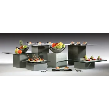 Elegant Buffet display KONKRET! - fibreglass/resin, dark grey - 12x12cm h20cm - 2pcs