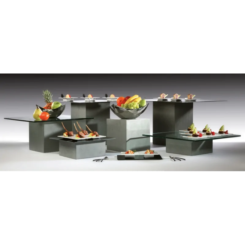 Elegant Buffet display KONKRET! - fibreglass/resin, light grey - 24x24cm h12cm