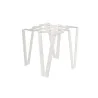 Elegant Galvanized Steel Buffet Display - Matt White - 38 x 38 x 32 cm