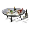 Elegant Crossline Buffet Display - Galvanised Steel - Matt Black Finish - 49.5 x 49.5 x 31 cm