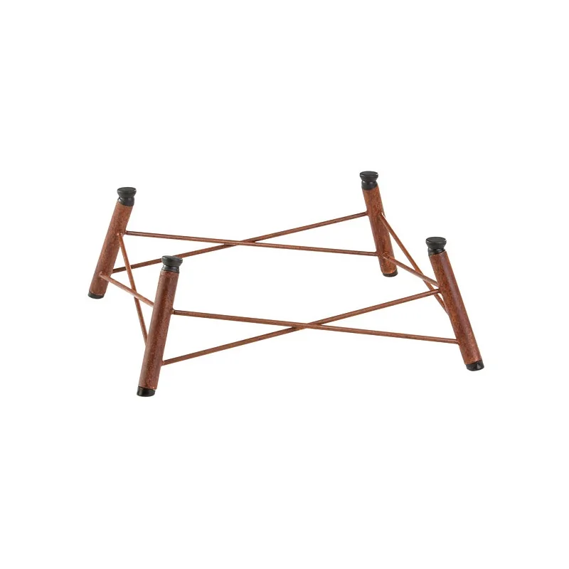 Elegant Crossline Buffet Display - Steel - Rust Finish - 41.5 x 41.5 x 15.5 cm