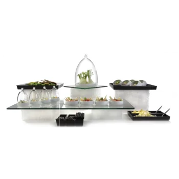 Elegant Textura Buffet Display - Transparent - 24” x 24” x 10.5 cm