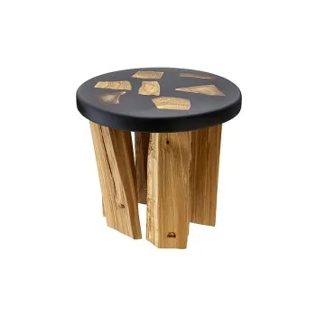 Elegant Buffet Display Stomp - Solid Oak/Resin - Black - Diam. 27 cm Ht 24 cm