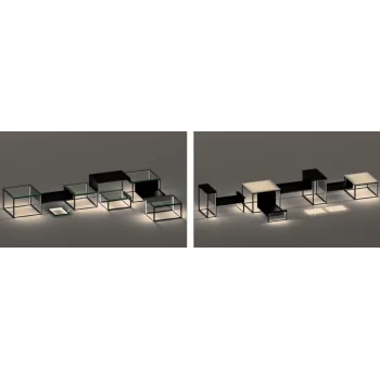 Elegant LED Display Glow M - Matte Black Steel Frame - 48 x 40 x 24 cm
