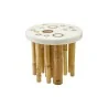 Elegant Sagano Buffet Display - Bamboo and Resin - White - Diam. 27 cm Ht 24 cm
