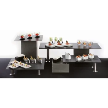 Elegant Buffet Platter - Laminated Plastic - Black - 49 x 25 x 0.8 cm