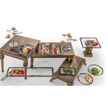 Elegant Époques Buffet Display - Dark Stained Solid Wood - 70 x 38 x 14.5 cm