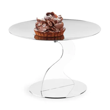 Polished Stand 1 Rounded Plate - Dia: 28 cm H: 19 cm