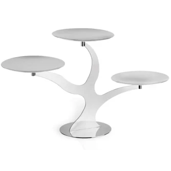 Polished Stand 3 Rounded Plates - 60 x 20 cm H: 32 cm