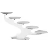 Polished Linear Stand 5 Rounded Plates - 80 x 20 cm H: 40 cm