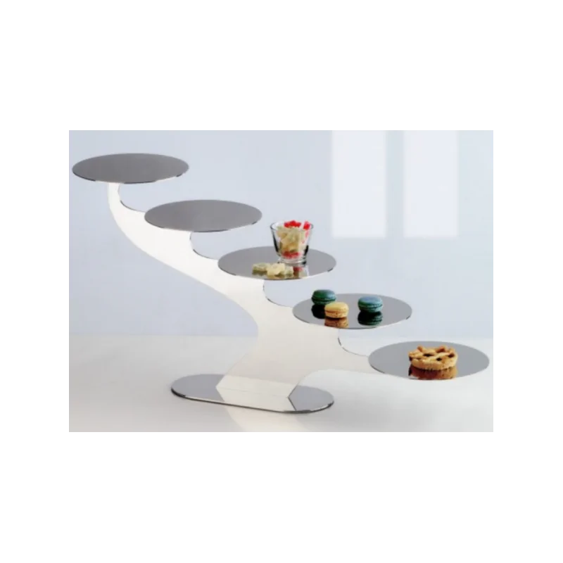 Polished Linear Stand 5 Rounded Plates - 80 x 20 cm H: 40 cm Polished Linear Stand 5 Rounded Plates - 80 x 20 cm H: 40 cm
