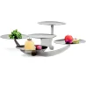 Polished Stand With 5 Rounded Plates - 84 x 61 cm H: 27 cm