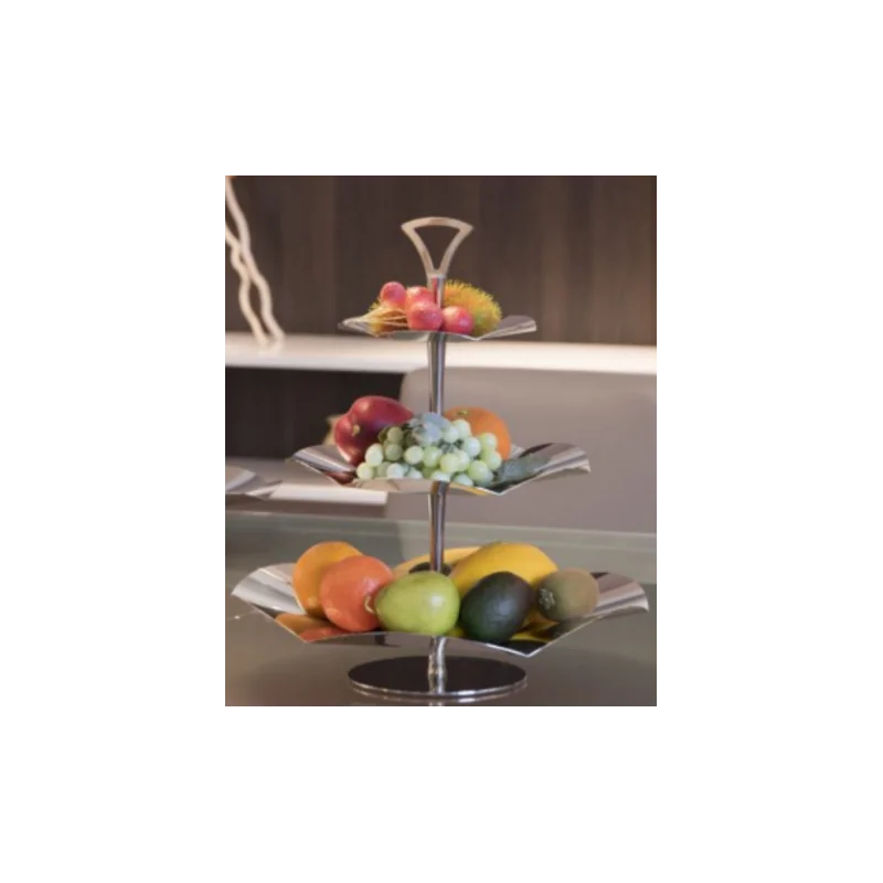 Polished 3 Levels Stand (Plate Thickness 1Mm) - Dia: 43 cm H: 48 cm