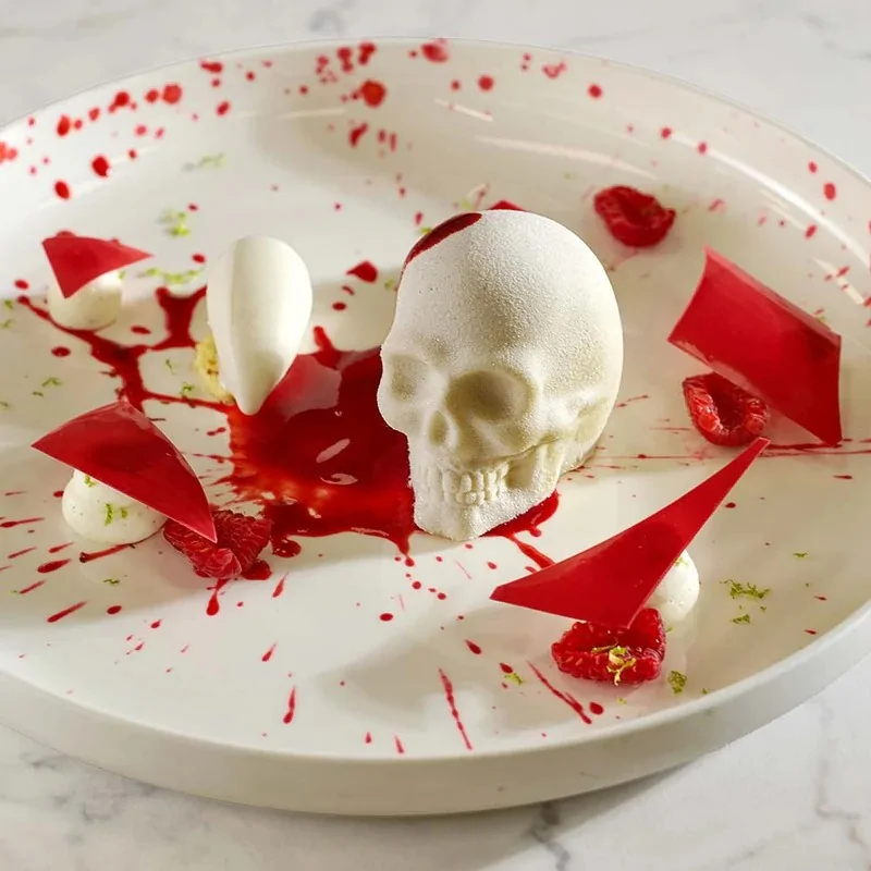 Pavoflex Professional Single Portion Silicone Mold - Skull by Fabrizio Fiorani - 50 mm x 70 mm x 60 h mm - 16 cavity - 120ml