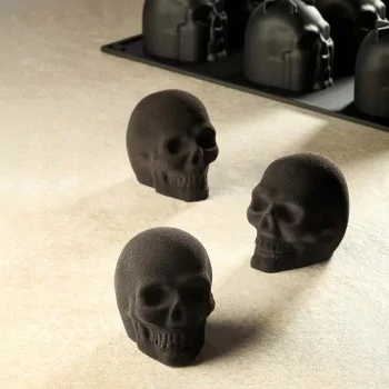 Pavoflex Professional Single Portion Silicone Mold - Skull by Fabrizio Fiorani - 50 mm x 70 mm x 60 h mm - 16 cavity - 120ml