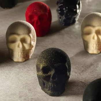 Pavoflex Professional Single Portion Silicone Mold - Skull by Fabrizio Fiorani - 50 mm x 70 mm x 60 h mm - 16 cavity - 120ml