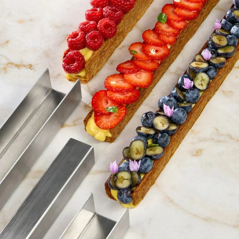 Pavoni Italia Stainless Steel Single Portion Puff Pastry Mould Kit - 380 mm x 33 mm x h 30 mm