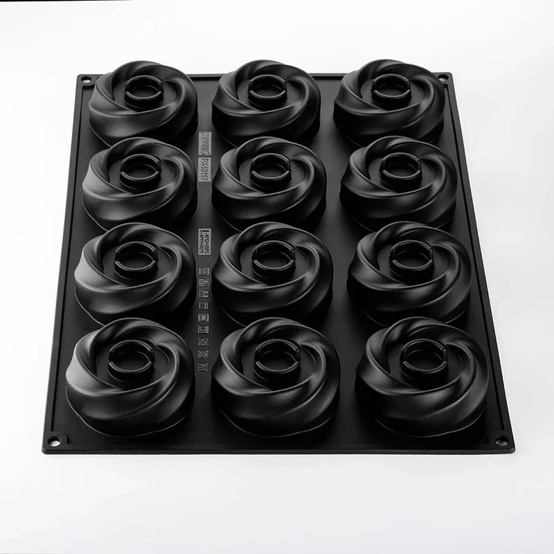Pavoflex Professional Single Portion Silicone Mold - Karma by Francesco Boccia - ø 80 mm x 30 h mm - 12 cavity - 120ml