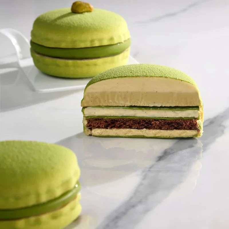 Pavoflex Professional Single Portion Silicone Mold - Mono Macaron Kit - ø 70 mm x 35 h mm - 8 cavity - 110ml