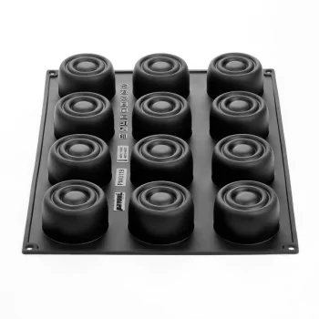 Pavoflex Professional Single Portion Silicone Mold - Aura by Pierre Hermé - ø 70 mm x 40 h mm - 12 cavity - 140ml