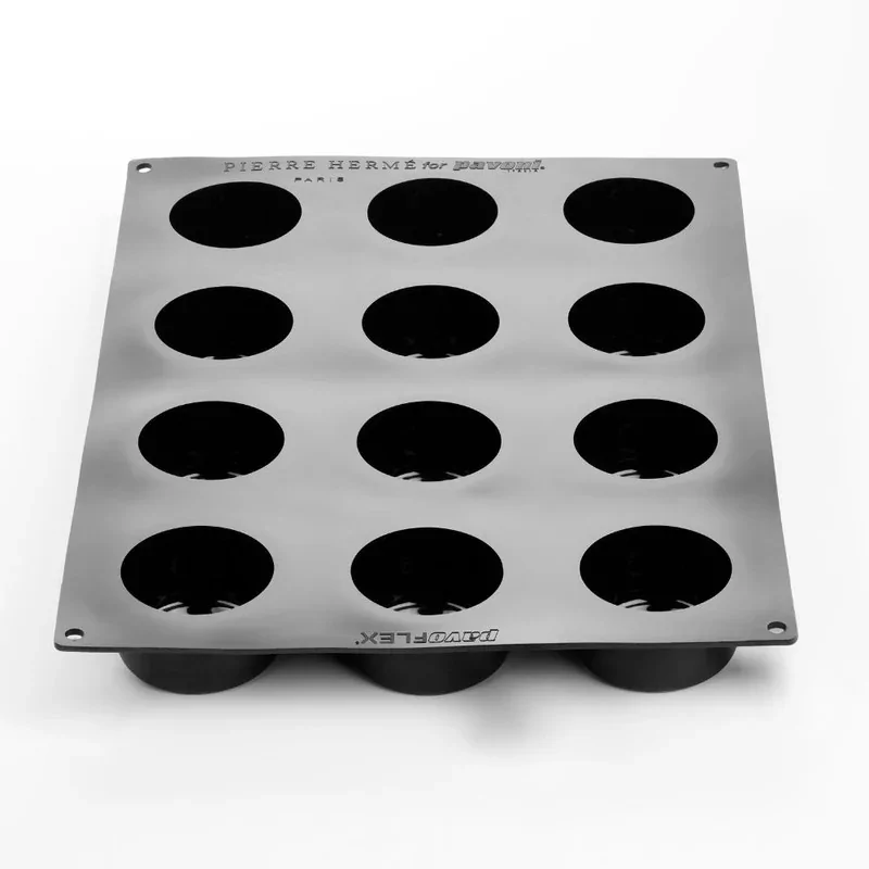 Pavoflex Professional Single Portion Silicone Mold - Aura by Pierre Hermé - ø 70 mm x 40 h mm - 12 cavity - 140ml