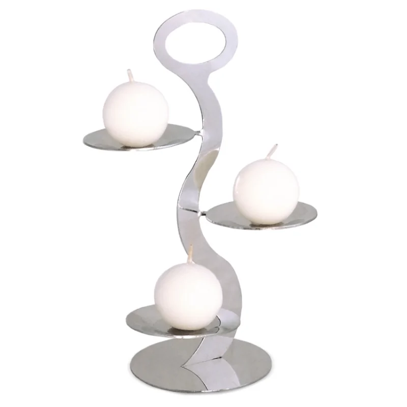Polished Stand With 3 Small Plates - 15 x 9 cm H: 23 cm