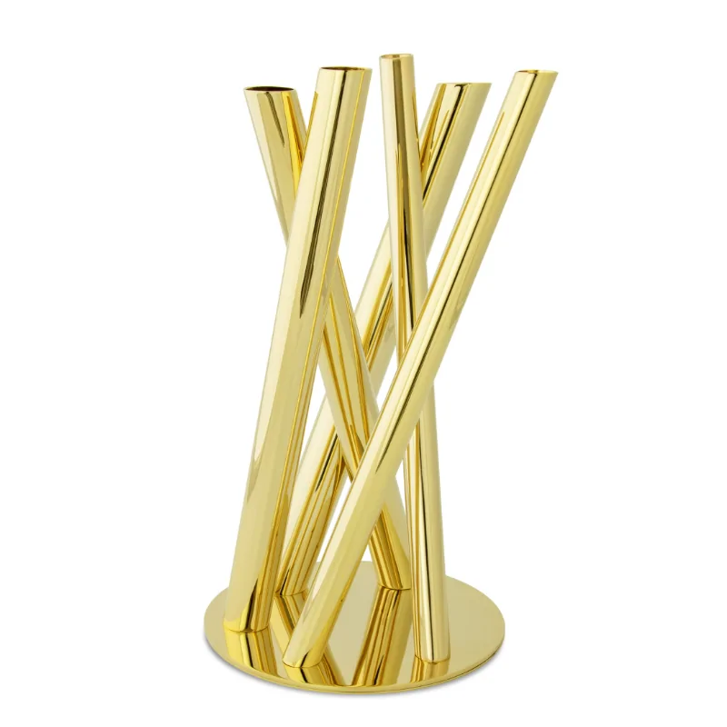 Gold Flower Vase - 23 x 17.5 cm H: 34 cm Gold Flower Vase - 23 x 17.5 cm H: 34 cm