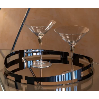 Polished Round Tray - Dia: 35 cm H: 4.5 cm