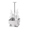 Polished Condiment Set With Glass Cruets and Plexiglass Salt and Pepper - 9.5 x 9.5 cm H: 24 cm