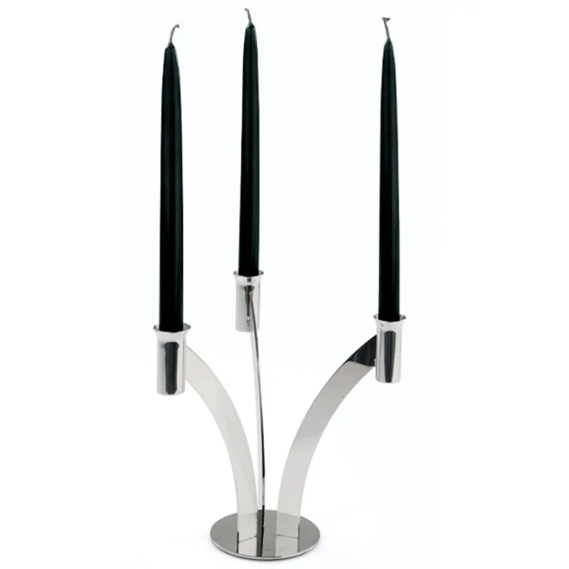 Polished 3 Flame Candleholder - Dia: 25 cm H: 25 cm - Elleffe Design
