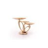 Gold Plated Stand With 3 Rounded Plates (2 Plates Dia: 14 cm & 1 Plate Dia: 20 cm) - Dia: 34 cm H: 20 cm